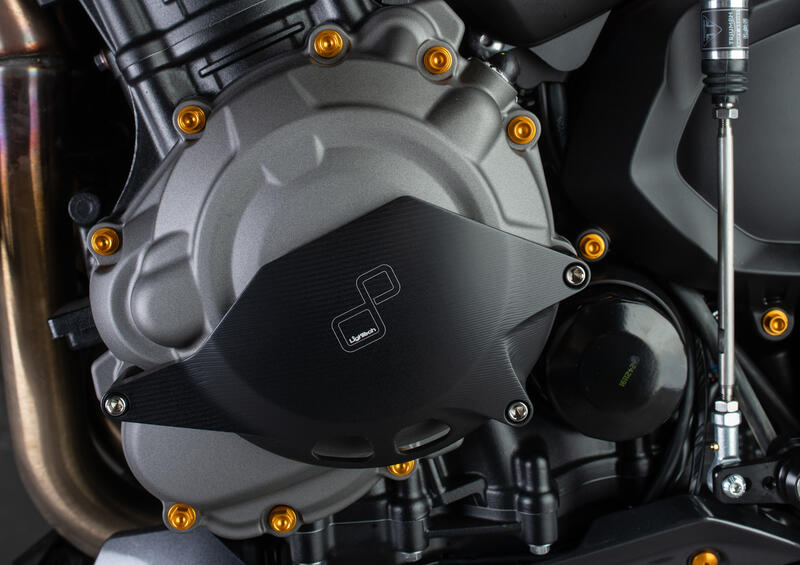 Copri Alternatore Lato Sx per Triumph Nero