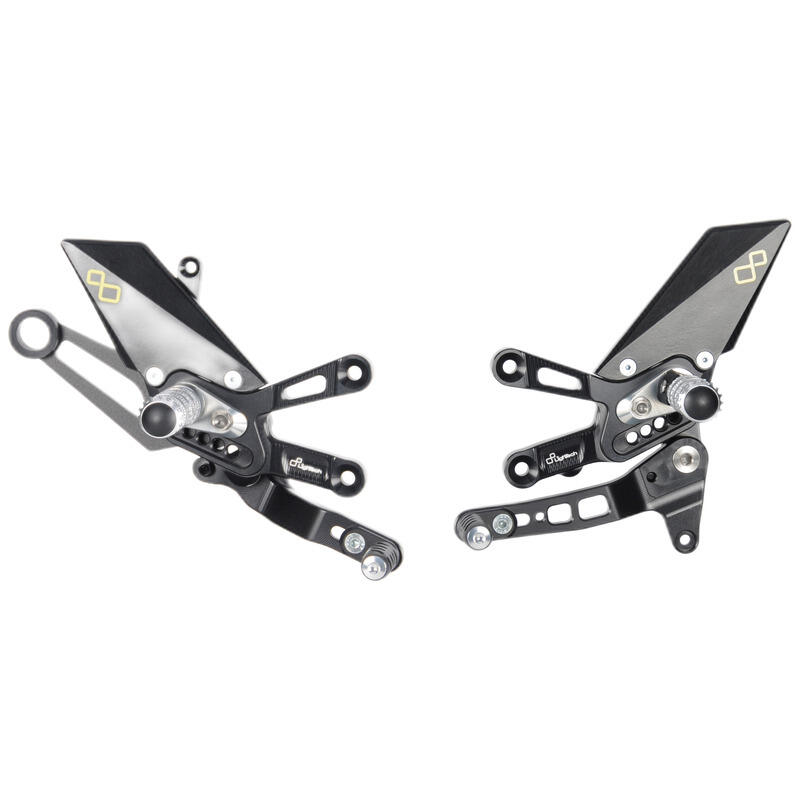 Adjustable Rear Sets With Fixed Foot Pegs, Standard Shifting for Aprilia Naturale