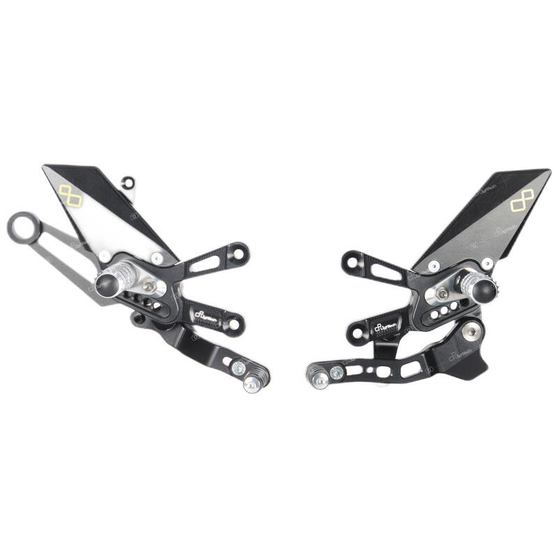 Adjustable Rear Sets With Fixed Foot Pegs, Reverse Shifting for Aprilia Naturale