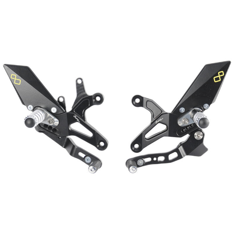 Adjustable Rear Sets With Fixed Foot Pegs, Reverse Shifting for Kawasaki Naturale