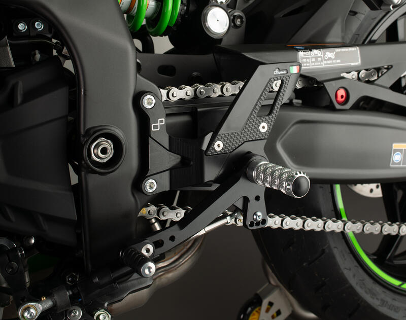 Adjustable Rear Sets With Fixed Foot Pegs - TRACK USE for Kawasaki Nero