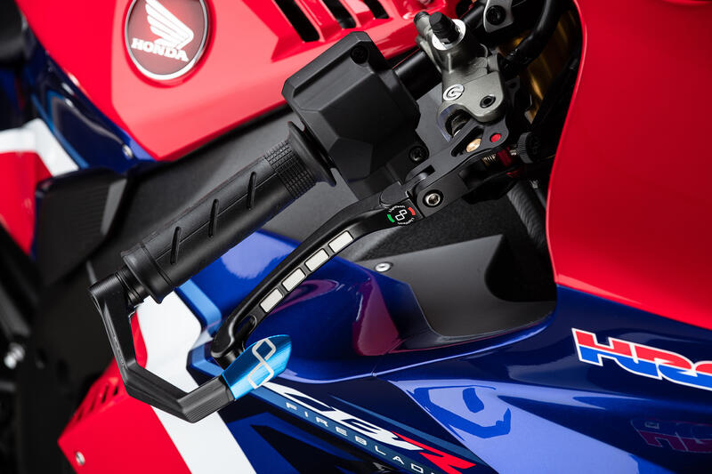 Protezione Leva Freno In Alluminio - Interasse 132 Mm / Terminale Colorato Cobalto