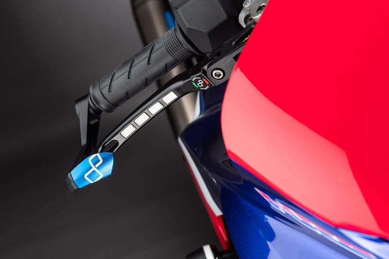 Protezione Leva Freno In Alluminio - Interasse 132 Mm / Terminale Colorato Cobalto