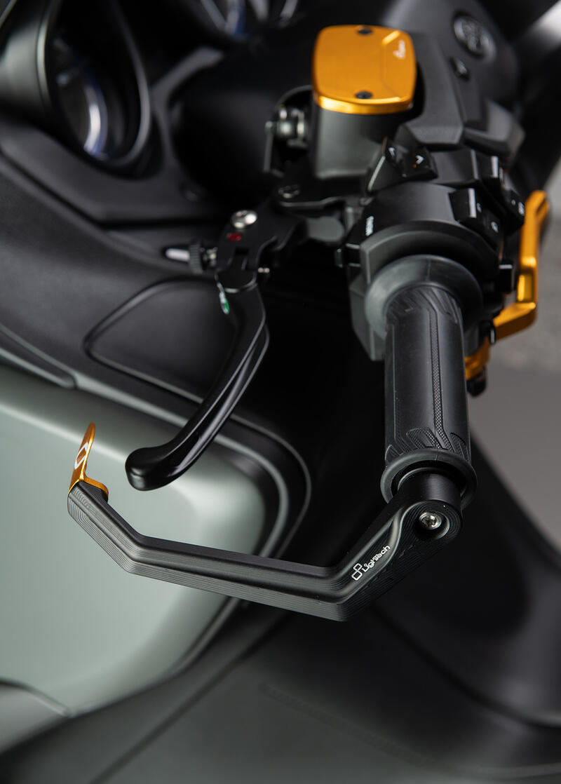 Protezione Leva Frizione In Alluminio - Interasse 132 Mm / Terminale Colorato Oro