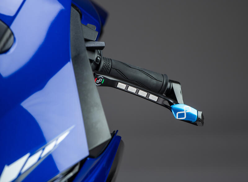 Protezione Leva Frizione in Carbonio/ Terminale Colorato - Interasse 132 mm Cobalto