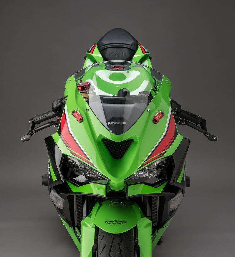 Coppia Tappi Sede Specchio per Kawasaki Rosso