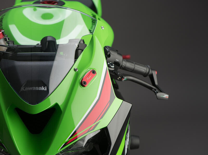 Coppia Tappi Sede Specchio per Kawasaki Rosso